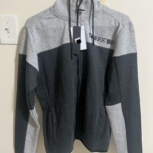 Tahari Black and White Zip-Up Hoodie